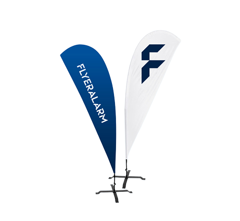 Teardrop flag, mechanism and print