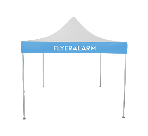 Gazebo with exchangeable banner, 3 x 3 m, mechanism and print